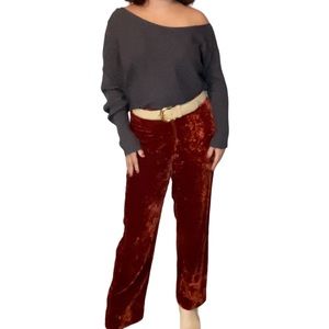 Intuition by Maurice Antaya Vintage 1980's High-Rise Velvet Pants